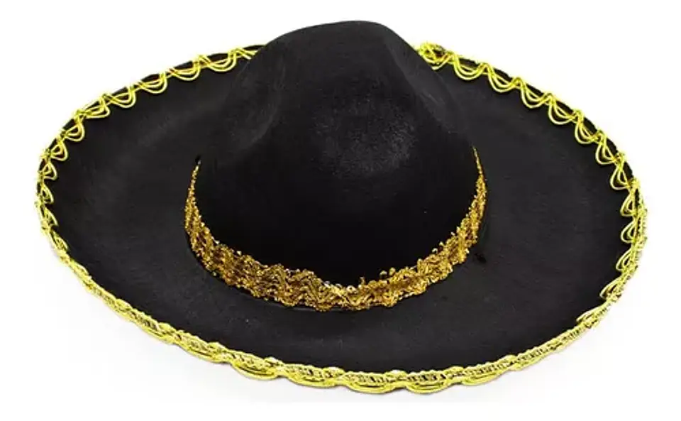 Sombrero mexicano mariachi chico dorado 1