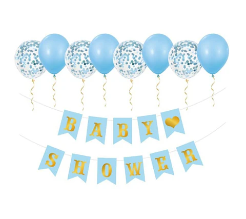 Guirnalda con globos baby shower niño 