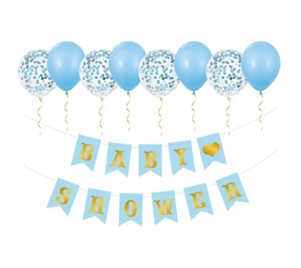 Guirnalda con globos baby shower niño  1