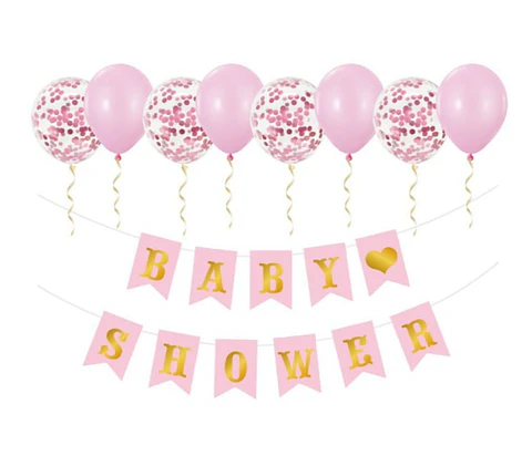 Guirnalda con globos baby shower niña 