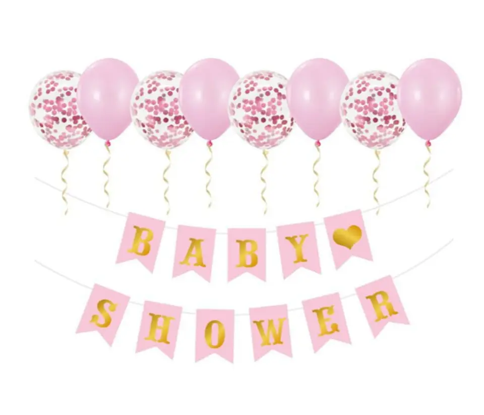 Guirnalda con globos baby shower niña  1