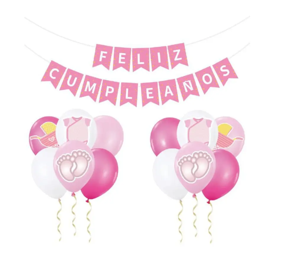 Guirnalda con globos baby shower niña 1