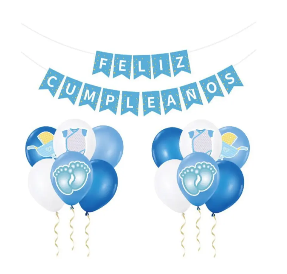 Guirnalda con globos baby shower niño  1