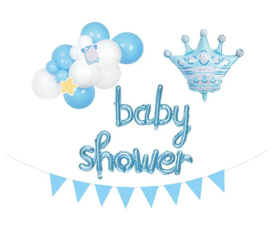 Guirnalda con globos baby shower niño  1