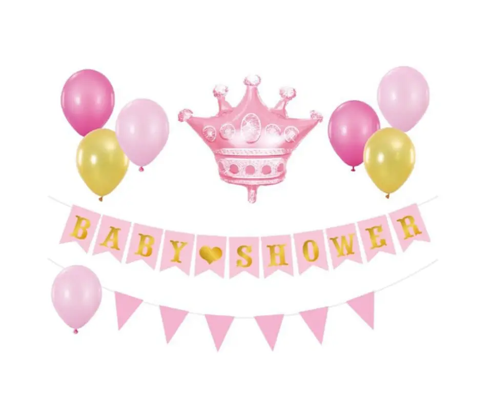 Guirnalda con globos baby shower niña 1