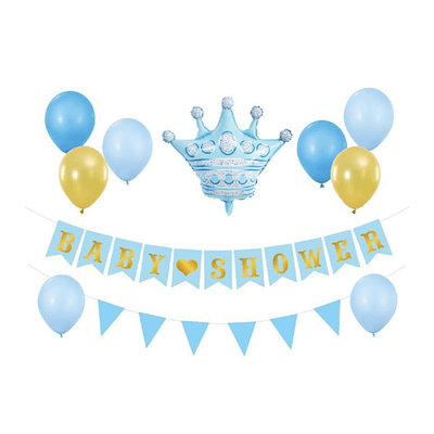 Guirnalda con globos baby shower niño 