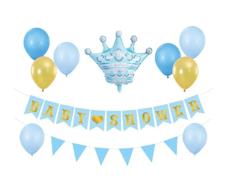 Guirnalda con globos baby shower niño  1