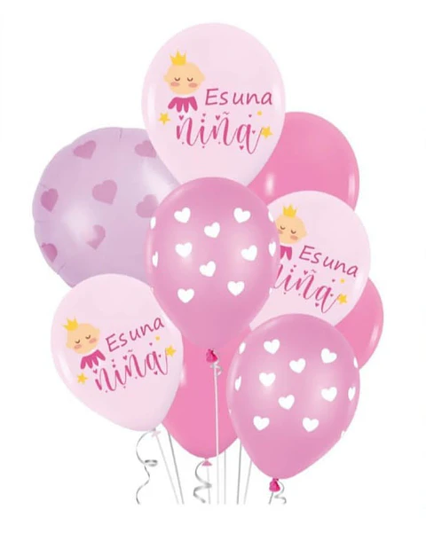 Set de globos decorativos es una niña
