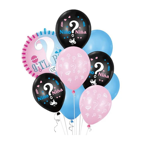 Set de globos decorativos niño niña
