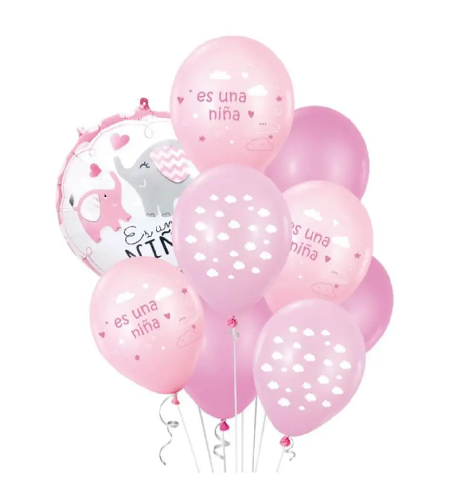 Set de globos decorativos es una niña 1