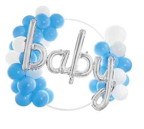 Arco de globos con letras Baby para niño