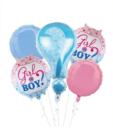 Set de globos metálicos de niño niña 
