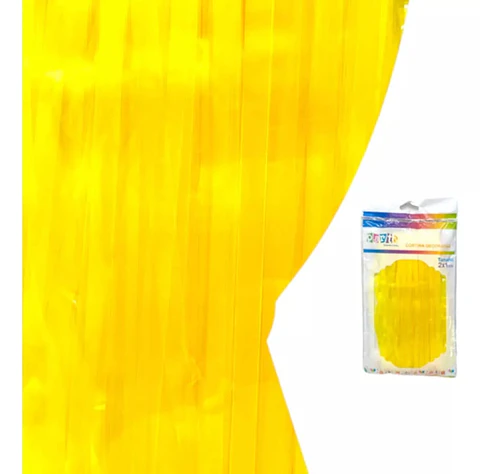 Cortina neón flúor amarillo