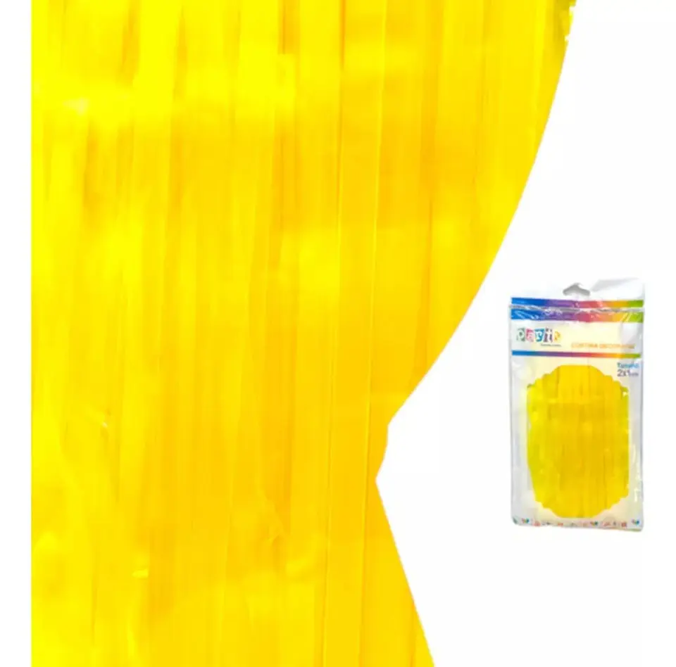 Cortina neón flúor amarillo 1