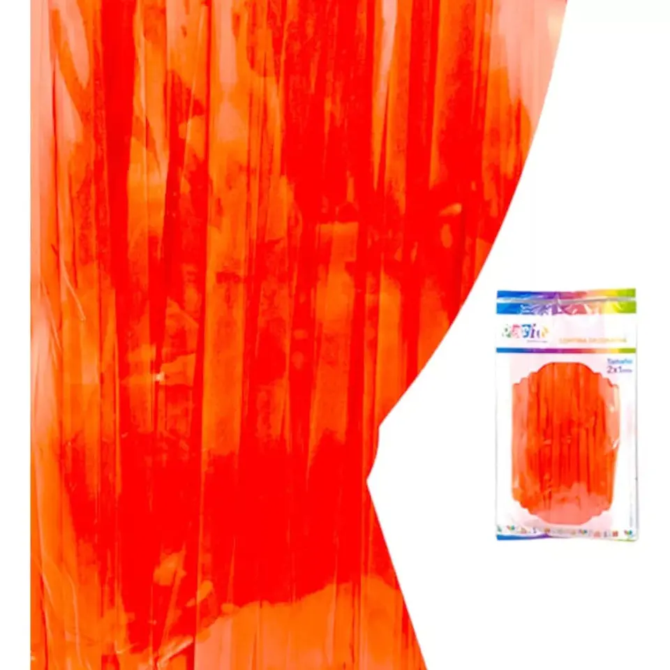 Cortina neón flúor naranja 1