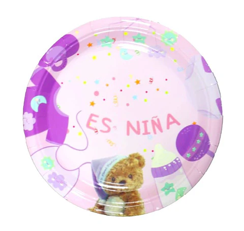 Platos cartón niña 6 unidades