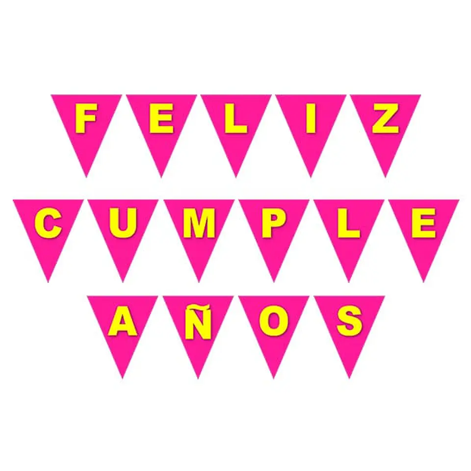 Banderín cumpleaños flúor fucsia 1