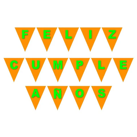 Banderín cumpleaños flúor naranja