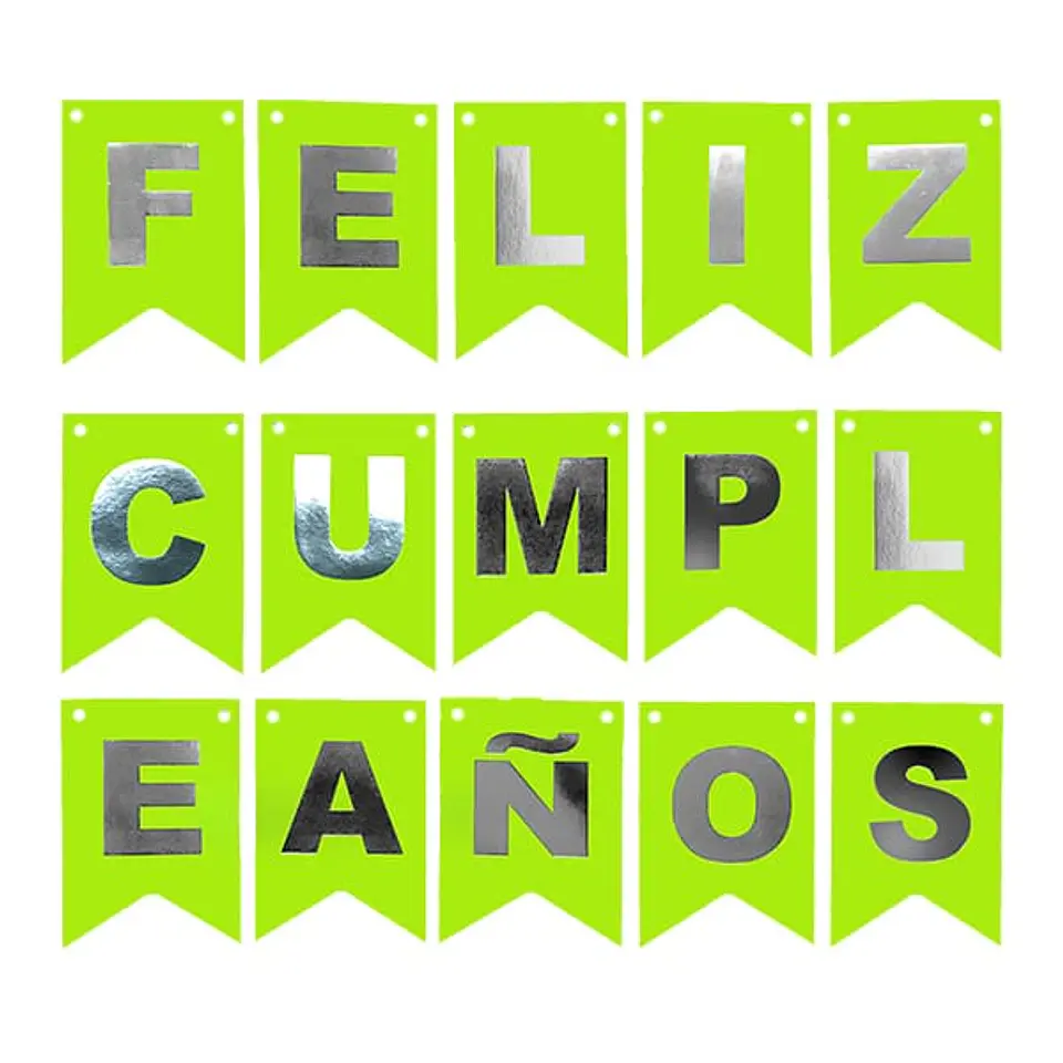 Guirnalda cumpleaños flúor amarillo 1