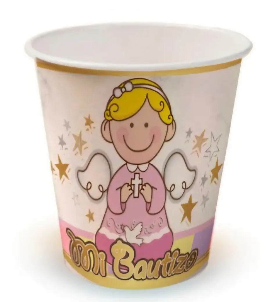 Vasos bautizo rosa 6 Unidades  1