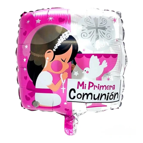 Globos Primera Comunión rosa