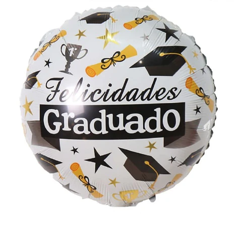 Globo metálico felicidades graduado 