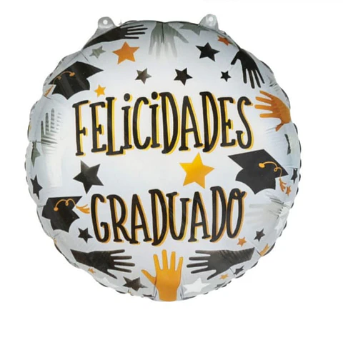 Globo metálico felicidades graduado 