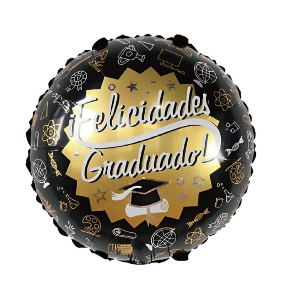 Globo metálico felicidades graduado