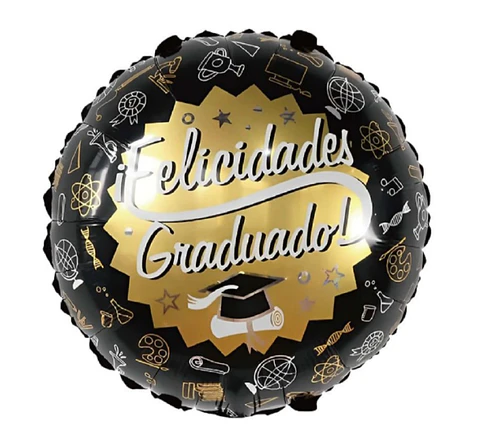 Globo metálico felicidades graduado