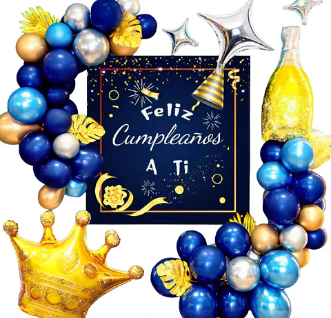 Pack cumpleaños botella azul