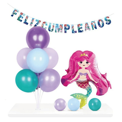 Pack guirnalda pedestal y globos