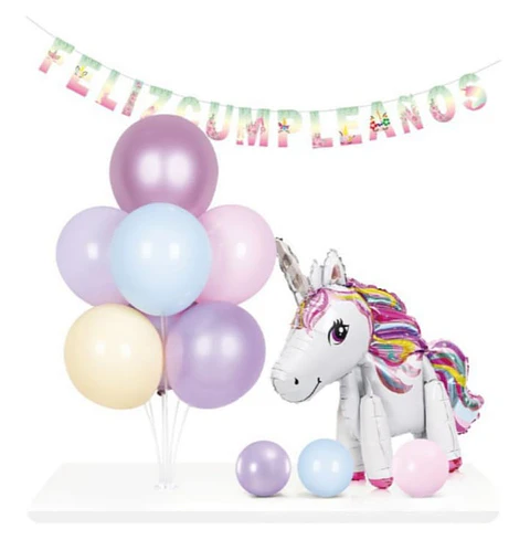 Pack guirnalda pedestal y globos