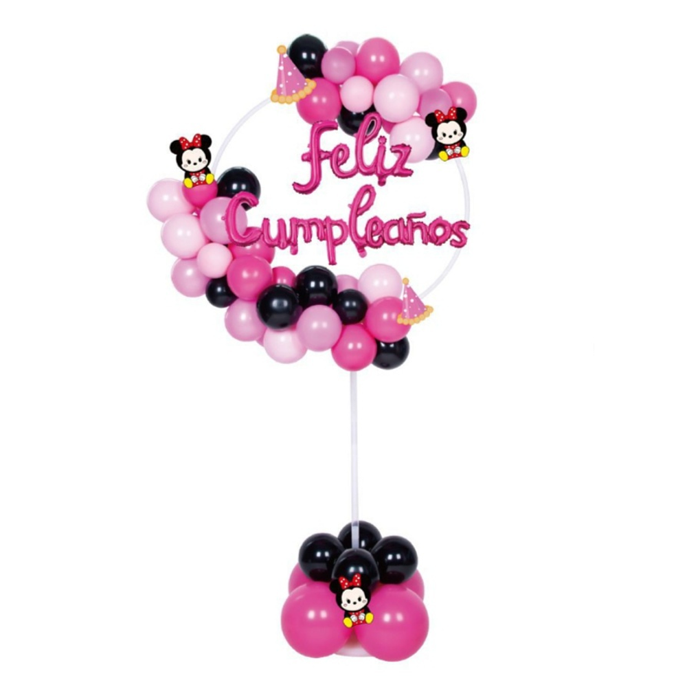 Aro de globos decorativo temática minnie mouse