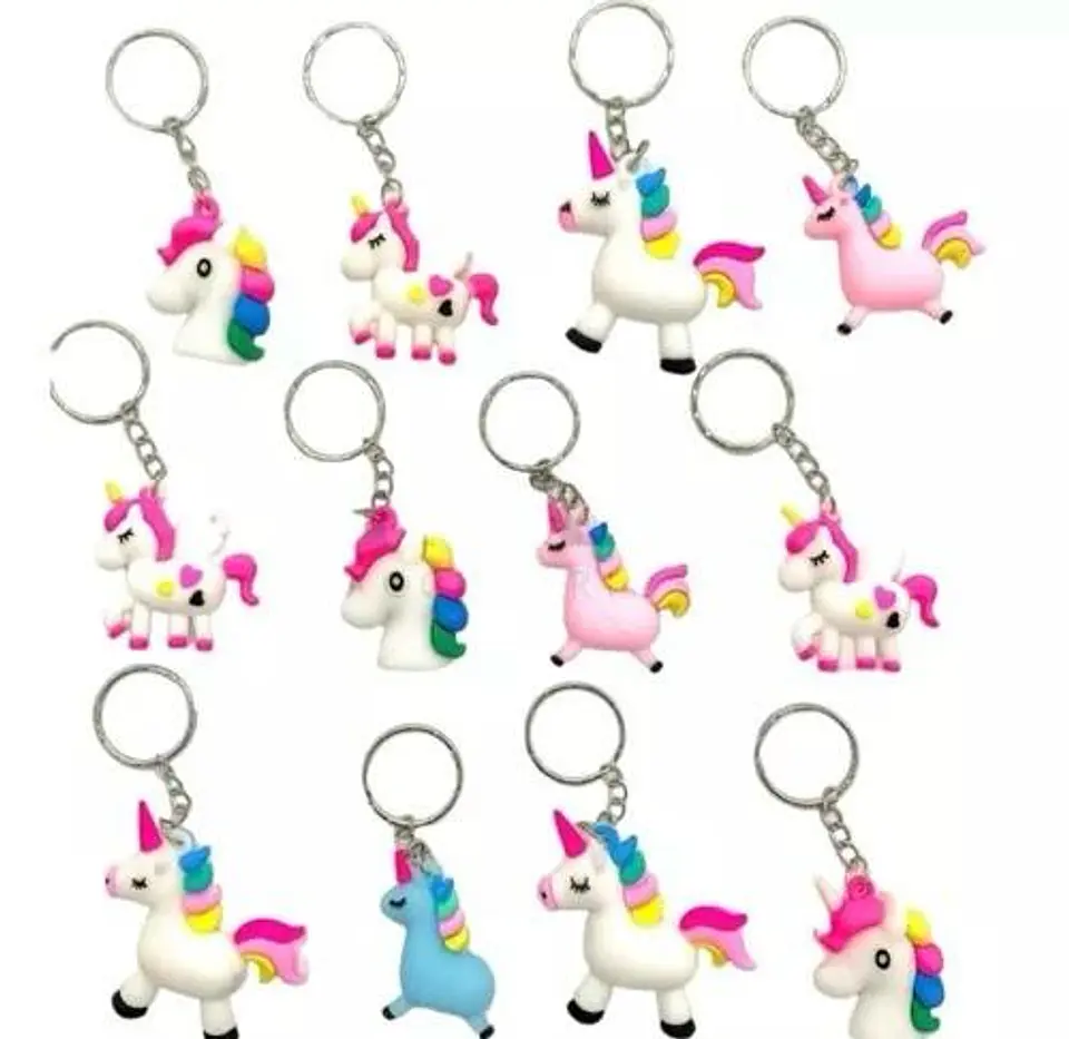 Llaveros de goma un unicornio 12 unidades 1