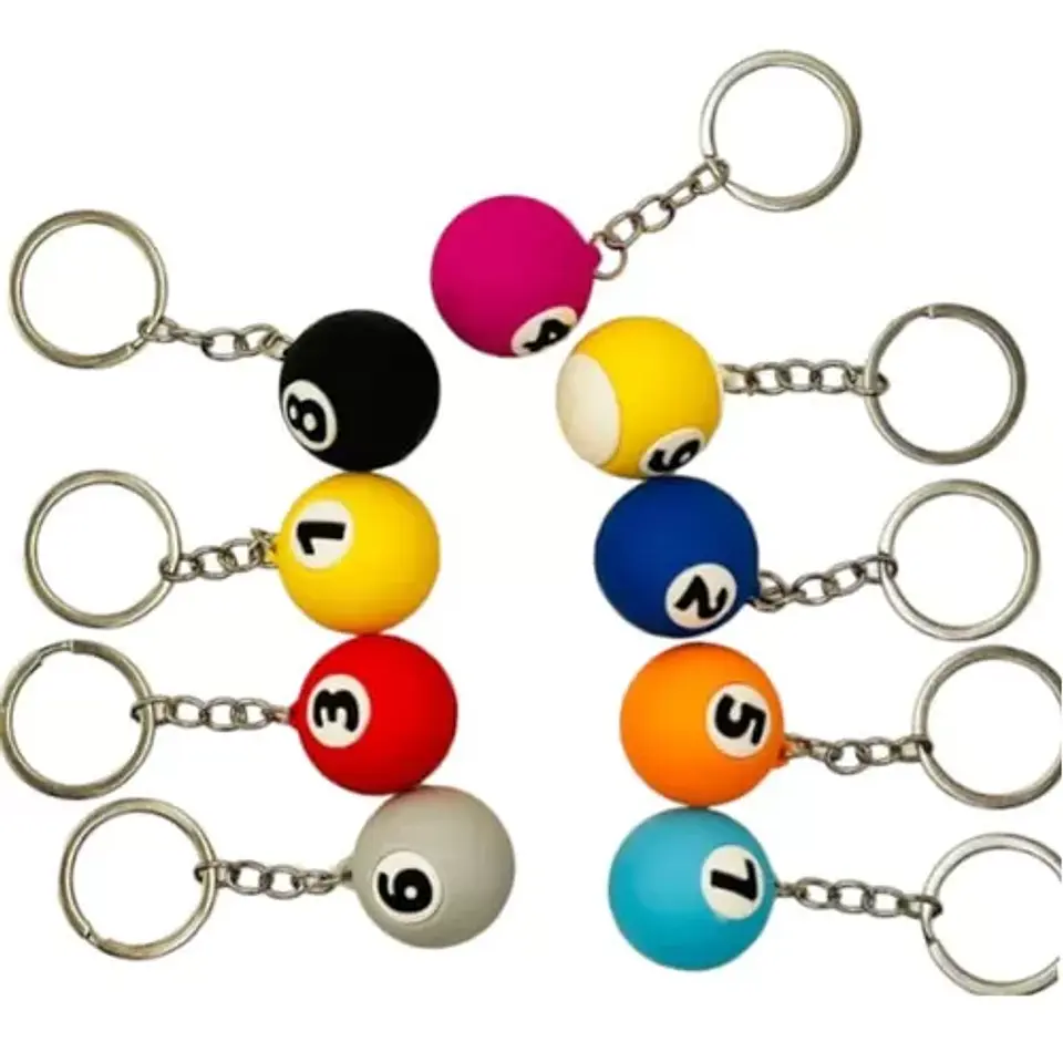 Llaveros bolas de pool billar 12 unidades 1