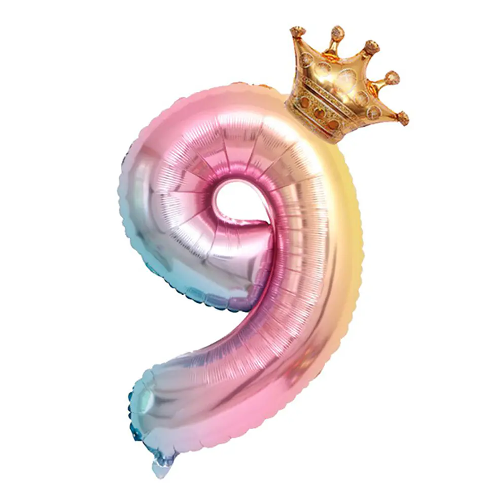 Números del 0-9 Multicolor Corona 10