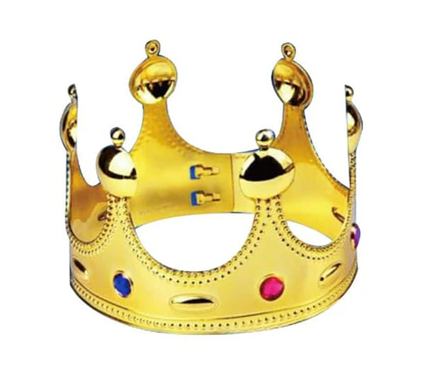Corona plástico dorado 