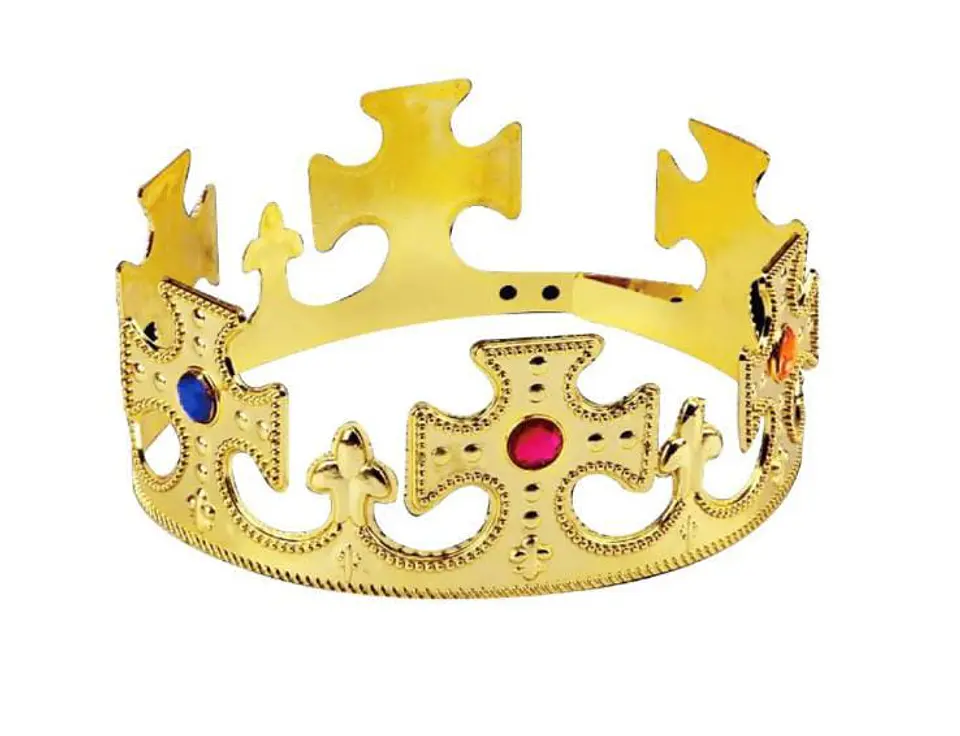 corona plástico dorado 1