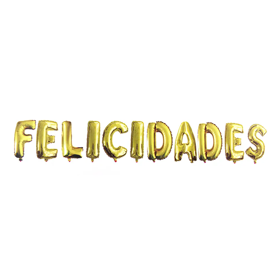 Globo Metálico Felicidades Dorado 1