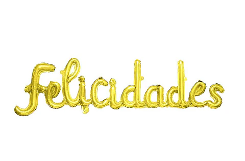 Globo Metálico Felicidades Dorado