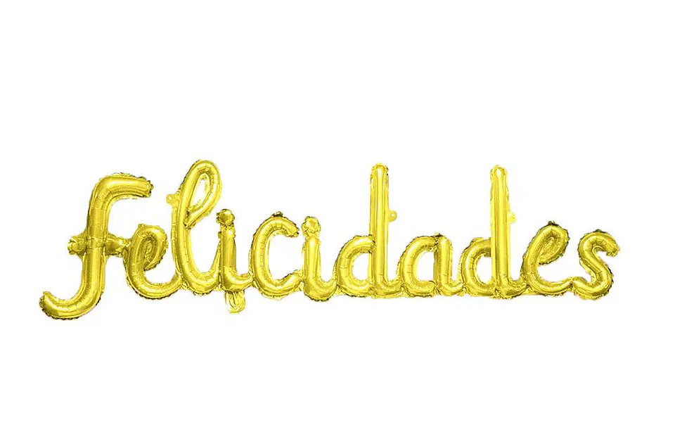Globo Metálico Felicidades Dorado 1