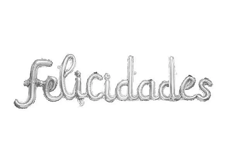 Globo Metálico Felicidades Plateado 1