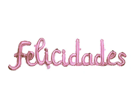 Globo Metálico Felicidades Rosa Gold 