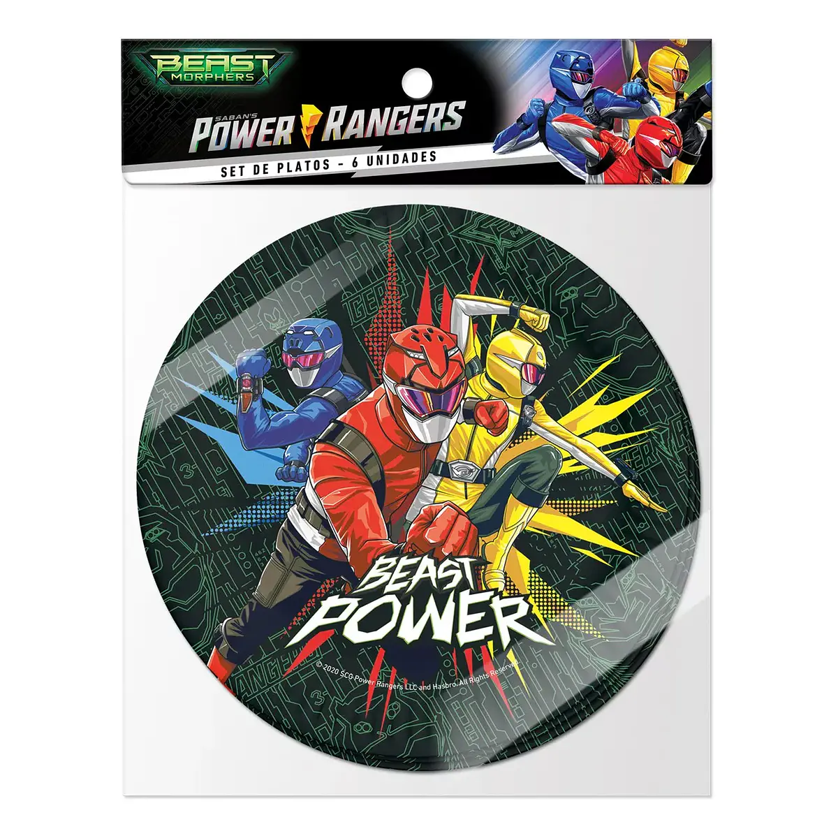 Platos Power Rangers 6 unidades