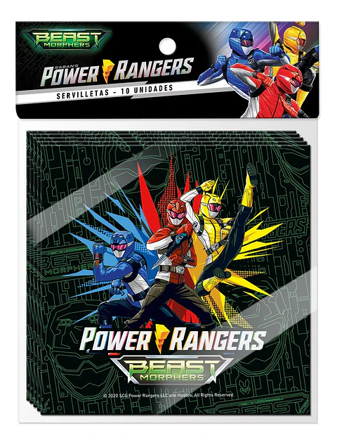 Servilleta Power Rangers 10 unidades