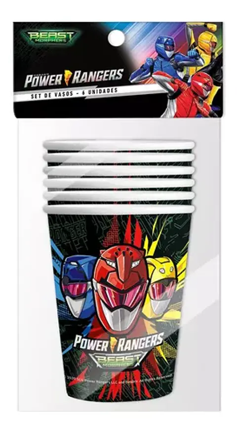 Vasos Power Rangers 6 unidades
