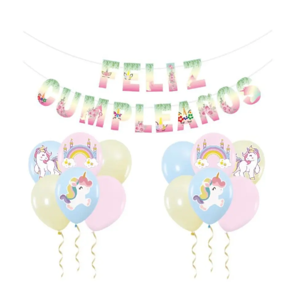 Guirnalda con globos decoración Unicornio 1