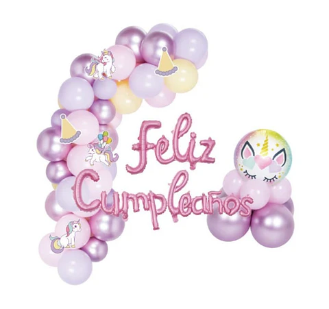 Arco de globos temática Unicornio