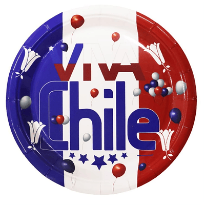 Platos de Cartón Viva Chile 6 unidades 