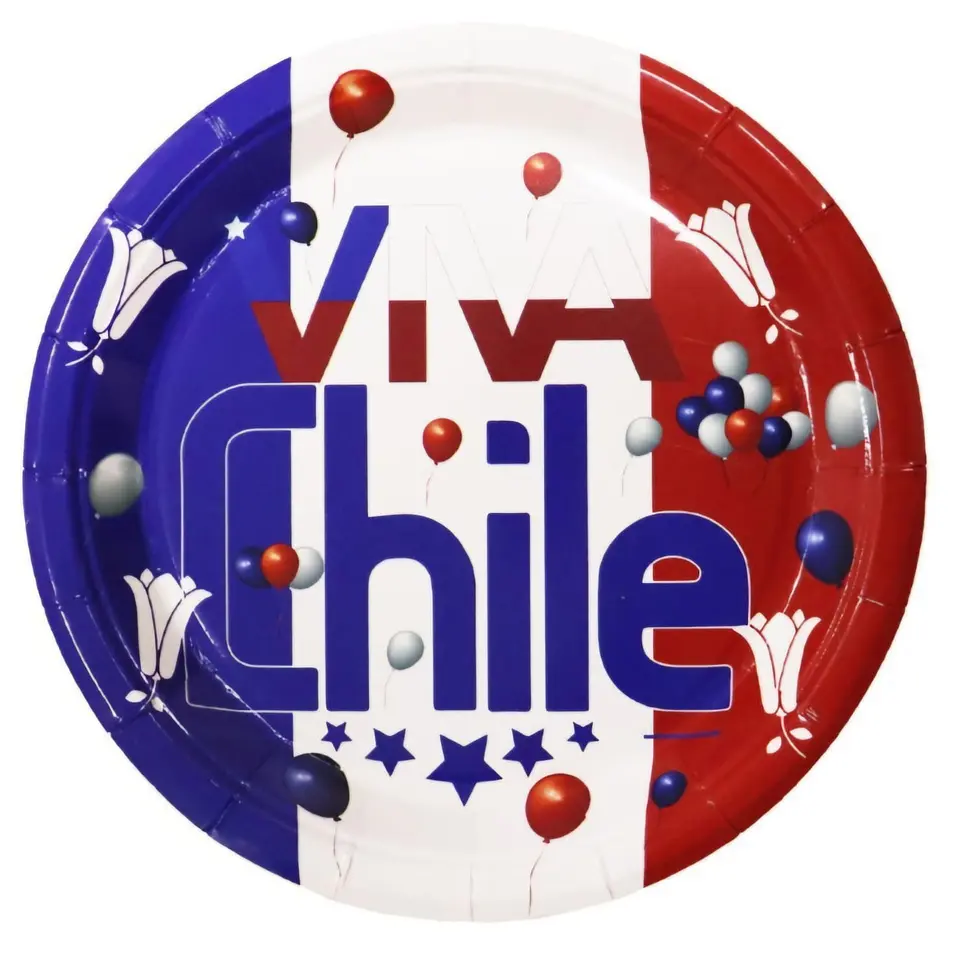 Platos de Cartón Viva Chile 6 unidades  1